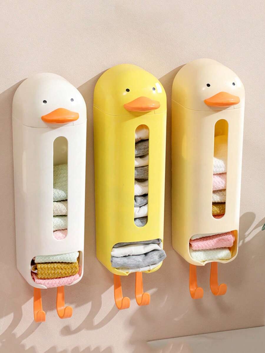 1pc Duck Shaped Underwear Storage Box, Wall Mounted Wardrobe Organizer For Bras, Socks, Accessories Closet Organization And Storage Clothes Organizer Bedroom