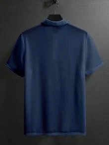 Camiseta de manga corta de malla de hielo para hombre, nuevo polo informal. - Azul - Ver 2