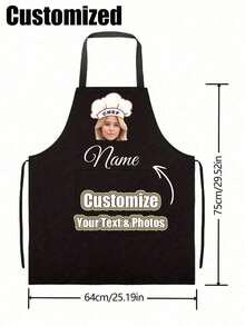 1 pezzo Grembiule personalizzato con testo e foto personalizzata, grembiule impermeabile, grembiule da cucina divertente personalizzato, personalizza testo, grembiule da chef, regalo ideale per anniversari, regalo unico per donne, chef, mamma, papà, marito, fidanzata, fidanzato, regalo per matrimoni per lui, regalo per lei, stampa grafica
