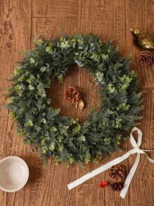 1/2pcs Artificial Cedar Eucalyptus Wreath, Artificial Eucalyptus Leaf Pine Branch Grass Wreath, Artificial Pine Branch Christmas Hanging Wreath, PE Material, Wholesale, Artificial Plants, Artificial Flowers, Outdoor Party Activities, Festival, Birthday, Wedding Party Decorations, Christmas, , Thanksgiving Decorations, Home Entrance, Restaurant, Living Room, Bedroom, Garden Decorations, Home Decorations Christmas Decorations Room Decor