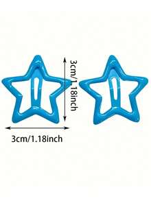 10/30/50/100pcs Colorful Star Hair Clips, Suitable For Teen Bangs & Side Hair, Fashion Versatile Hair Accessories For Outings, Best Gift For Teen - Multicolor - View 2