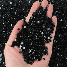 2毫米/3毫米黑色树脂水钻，平底钻石，黑色非热熔水晶钻，适用于DIY工艺品、杯子、瓶子、玻璃杯、服装，散装闪亮水晶石，工艺装饰 - 黑色 - 查看 2