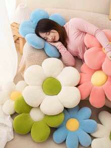 Christmas Decoration 1pc 6-Petal Flower Shaped Cushion/Plush Throw Pillow, 40cm/15.74inch, 9 Colors, Suitable For Halloween, Thanksgiving, Christmas, Mother's Day, New Year, Valentine's Day, Easter, Bedroom, Living Room, Vehicle, Outdoor Holiday Decor