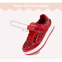 's Glitter Fashion Sneakers Girls Sparkly Tennis School Slip On Shoes Walking Casual Party Dress Shoes For Toddler Children