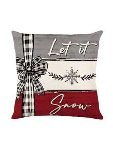 1 pièce Housse de coussin décoratif de Noël, motif rayé avec fermeture éclair, décorations de style ferme festives pour divers types de pièces, décoration de maison, décoration de bureau, décoration de fête à thème, décoration de Noël, coussins décoratifs de Noël Décorations de Noël Hiver