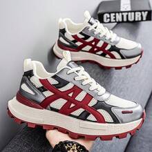 2025 Novos Tênis Masculinos de Malha Respirável de Sola Grossa para Primavera/Verão, Calçados Esportivos Casuais Confortáveis e Versáteis