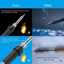 ILIBILIB 60W 220V Adjustable Temperature Soldering Iron Kit, Temperature Range 200 To 450°C, Includes 5 Replaceable Soldering Tips