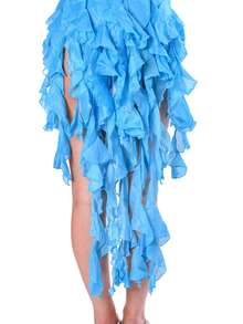 1 Piece Women S Belly Dance Hip Scarf Belt Skirt With Lace Up Tassel Hem Wave Skirt P