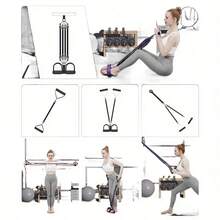 Juego de poleas multifuncional ajustable de 20-100 libras - Adecuado para adelgazamiento abdominal y fortalecimiento del core masculino/femenino | Equipo de ejercicio de Pilates/Yoga/Abdominales/Adecuado para entrenamiento de gimnasio en casa