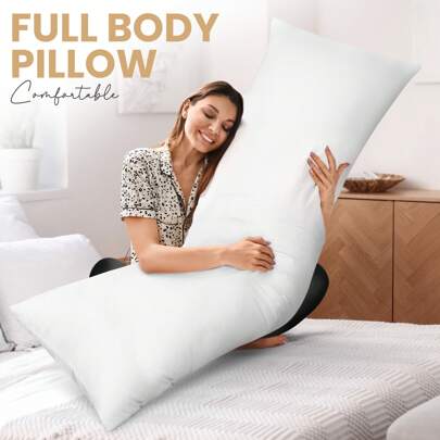 Utopia Bedding Long Body Pillow For Side Sleepers Adults [ EXPRESS DELIVERY ] – 51x137 Cm Soft Full Body Support Pillow For Back, Hips, Shoulders & Maternity Use – Comfortable Fluffy Cuddle Pillow For Sleeping, Nursing & Pregnancy Relief – Polyester Filled Bed Cushion