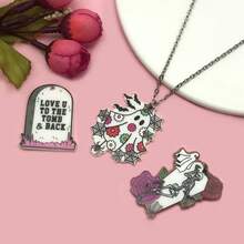 4/12 Pcs Acrylic Double-Sided Printed Ghost Skull Tombstone Charms – Halloween DIY Craft Accessories For Handmade Earrings, Bracelets, Necklaces, Keychains & Bag Decor