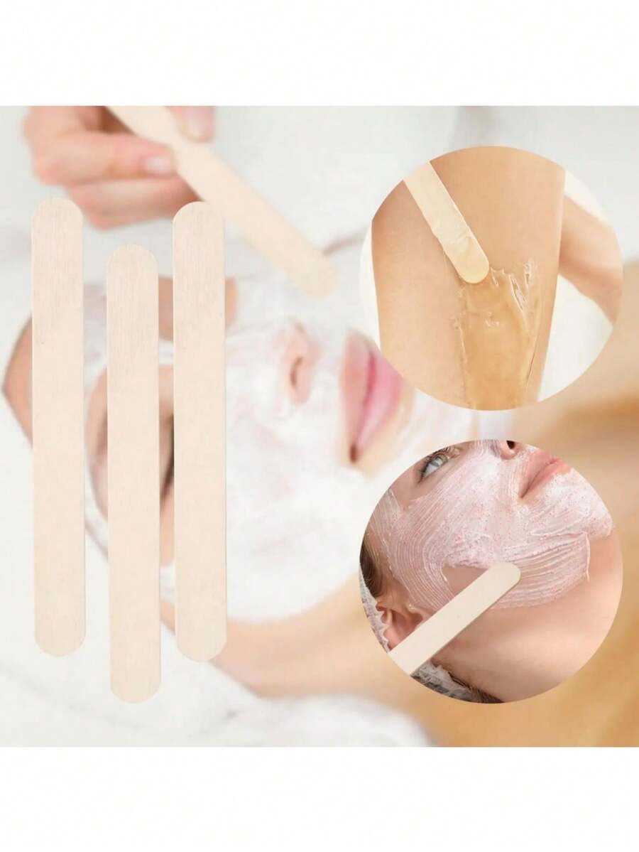 50/100pcs Wooden Craft Sticks - Great For Artists DIY Educational Projects And Family Entertainment, Hair Removal Wax Bar, Wooden Tongue Scraper, Wooden Stick, Ice Cream Stick - DIY Craft Sticks - View 1