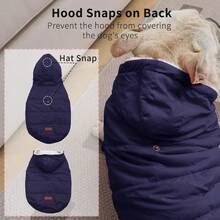 Fleece Lining Extra Warm Dog Hoodie In Winter For Medium Dogs Jacket Pet Coats With Hooded - Blue - View 2