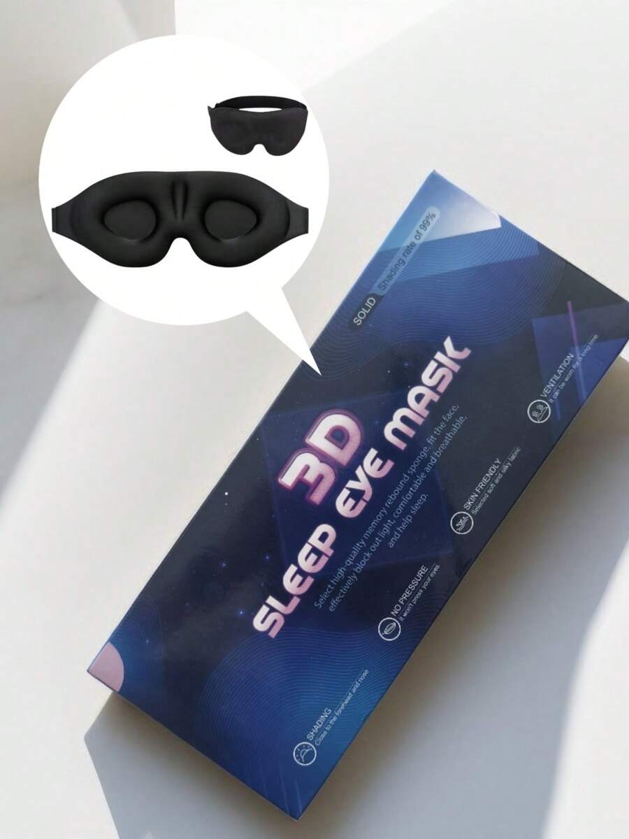 3/2/1pc Ultra Soft 3D Sleep Eye Mask, Blackout, Blindfold Sleeping Eye Mask, Smooth Eye Mask For Sleeping, Sleep Aid Eye Mask, Travel Sleep Eye Mask, Student Nap Eye Mask - Perfect For Travel And Napping ,Mother's Day,Gift For Mom,Thanksgiving Gift, Christmas Gift, Black ,Back To School - Multicolor - View 1