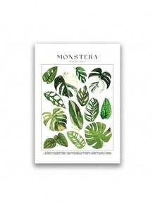 1 pièce Affiche murale minimaliste classique, imprimé botanique floral de plantes tropicales, style nordique. Peinture sur canevas pour décoration de la maison, du salon et de la chambre à coucher