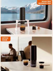 Máy pha cà phê espresso điện cầm tay, máy pha cà phê mini du lịch, thích hợp cho cả đồ uống nóng và lạnh, điều khiển bằng nút bấm dễ sử dụng, máy pha cà phê 2 trong 1 cho ô tô với cổng sạc USB-C, có thể xay hạt cà phê hoặc sử dụng viên nén, lý tưởng cho gia đình, văn phòng, cắm trại, ô tô và du lịch. - 2 trong 1 - Xem 8