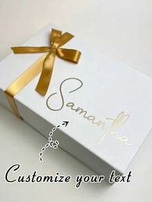 Personalized Gift Box (With Lid), Customized Gift Box (With Lid And Ribbon), Suitable For Gifting, E.G. Groom's Thank You Box, Wedding Gift Box, Bridesmaid Box, Personalized Magnetic Folding Storage Box, Self-Love Box, Mother's Day, Birthday, Bride Gift, Wedding Packaging ,Forever Love, Minimalist Chic - Multicolor - View 8