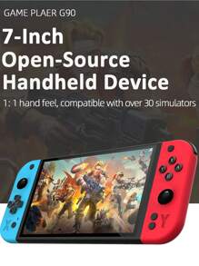 1 件 7 英寸大屏幕掌上 PSP 游戏机，内置 15000 个复古游戏和 30 个模拟器，怀旧老式插卡掌上 FC/GBA 经典操纵杆街机支持连接电视可充电游戏可保存作为节日生日礼物送给丈夫和男朋友 - 彩色 - 查看 4