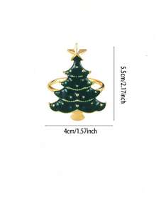 2/4/6pcs Green Christmas Tree Napkin Rings, Suitable For Christmas Table Decoration Napkin Holders, Classic Christmas Tree Napkin Holders, Christmas Tree Napkin Clips - Multicolor - View 6