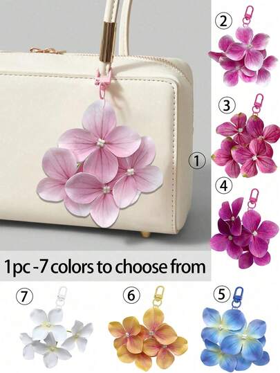 卡哇伊 1 件波西米亚风格热带花朵度假沙滩包饰钥匙扣，适合少女、学生和卡哇伊爱好者的可爱包饰 - 背包、钱包、手机、礼品袋和日常学校使用的美学配饰，手机饰钥匙扣，适合女孩和女士的优雅配饰，包袋配饰，派对和节日礼物，汽车钥匙扣，女大学教师礼物，送给家人和朋友的新颖礼物