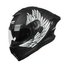 Crown Racing Compact Motorcycle Helmets, Full Face Motorcycle Street Bike Helmet, DOT Approved Model-600 - 炭黑 - 查看 14