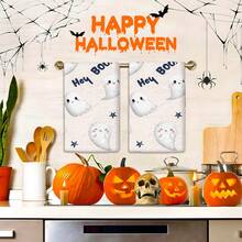 2/4 Piezas Paños de cocina con estampado de fantasma, adecuados para regalos de Halloween, decoraciones de Halloween, súper absorbentes de microfibra moderna para cocinar, hornear, lavar platos, limpiar, toallas de mano, paños de té, suaves y muy absorbentes, decoración de cocina, regalos para vecinos, madres, cumpleaños, inauguración de la casa para amigos, artículos esenciales de cocina, necesidades diarias - Multicolor - Ver 6