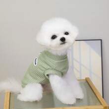 25pcs Korean Style Pet Sweaters, Dog Clothes, Animal Vest, Thermal Lined Knitwear, Cat Apparel, Dog Outfits, Cartoon Animal Casual Wear, Plush Pet Clothes, New Autumn/Winter Collection, Cartoon Embroidered Leg Wear, Casual Wear, Leash Buckle Fleece Jacket, New Autumn/Winter, Cat Autumn Clothes - Khaki - View 7