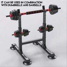 Adjustable Squat Rack - 40x40mm Steel Frame (1.0mm) | 5-Level Height/ Length Adjustment, 120kg Load | Home Gym Power Rack - Black - View 7