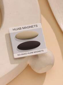 2个纯色锌合金穆斯林头巾磁性搭扣，强力磁铁，椭圆形拇指扣，不脱落橡胶涂层，适合女性日常佩戴，春夏秋冬四季皆宜。 - 橢圓形 - 查看 10