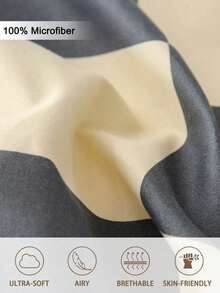 三件套棋盘格图案被套组（1个被套和2个枕套），柔软亲肤，四季皆宜