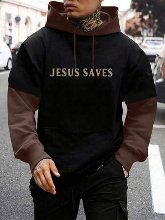 Neue Herbst- und Winterpullover für Herren mit 2-in-1-Kapuze und einzigartigen Buchstabenmustern, reguläre oversized Lässig Sports Pullover für Fitness, Laufen, Outdoor-Camping und Herrenmode