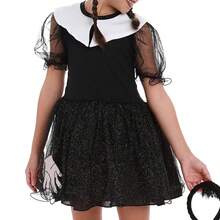 Vestido Infantil Vavazinha Vandinha Preto Com Glitter