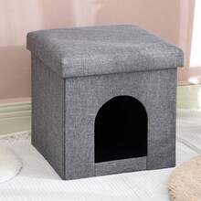 1pc Cat House, Foldable Cat Bed, Easy Storage Cat Nest, Suitable For All Seasons, Semi-Enclosed Cat House, Interactive For Owners And Pets