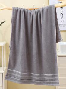 1pc Gray Bath Towel, Minimalist Jacquard Pattern, Rectangular 70*140cm For Adults, Swimming, Bathing, Or 34*74cm Hand Towel, Quick-Dry, Absorbent, Soft, Colorfast, Suitable For Bathroom, Hotel, Gym, Travel, Holiday Gift Shower Towels For Beauty Salon, Hotel Sports,Home Essentials, Towel, Skin Care