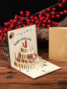 1张立体纸质蛋糕贺卡，充满节日氛围。这是一款手工制作的创意贺卡，用于传递祝福。可作为礼物赠送给朋友，也是节日礼品的理想之选。（不含灯光） - 套裝 - 查看 7