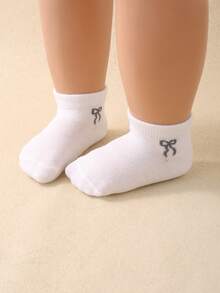 12双装女婴短袜：糖果色，蝴蝶结装饰，柔软舒适，休闲百搭 - 适合日常穿着，颜色随机发货 - 彩色 - 查看 4