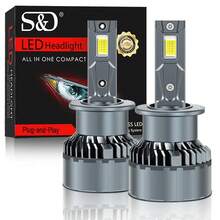 S&D 原装 D1S D3S LED 汽车大灯灯泡 D2S D4S D8S H7 H11 9005 HB3 9006 HB4 Canbus 汽车灯即插即用 55W 汽车配件 12V 6500K