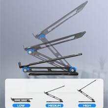 Suporte Ajustável para Telefone e Tablet de Liga de Alumínio, Suporte Portátil e Dobrável para Laptop de até 17", Suporte de Resfriamento - Multicolorido - Visão 3