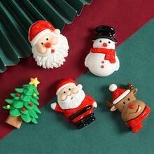 5 piezas de imanes grandes de Papá Noel de dibujos animados, imanes decorativos navideños creativos, adecuados para restaurantes, cocinas, refrigeradores, lavavajillas, armarios de almacenamiento, recuerdos de fiesta, regalos navideños