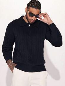 1 szt. Męski sweter dzianinowy, modny, swobodny, sportowy, uniwersalny, luźny sweter do codziennych dojazdów do pracy, na zewnątrz, do ćwiczeń, na jesień/zimę