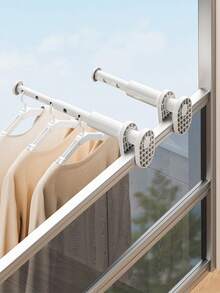 1pc Travel Clothes Drying Rack, Non Perforated And Extendable Clothes Drying Pole. Folding Multifunctional Hotel Balcony Clothes Rack, Portable Storage, Laundry Storage And Storage. Home And Daily Necessities, Drying Racks. Storage And Organization. - Multicolor - View 2