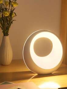 1pc Rechargeable Touch Night Light, Dimmable Touch Desk Lamp, Portable Ring Light For Bedroom, Rechargeable Bedside Lamp, Suitable For Bedroom, Nursery, Hallway, Living Room And More - Multicolor - View 3