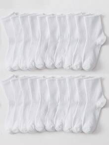 6/12/24 زوج من جوارب قصيرة بيضاء للأطفال، جوارب متوسطة الطول، جوارب رياضية، جوارب أطفال، مناسبة للحياة اليومية/الارتداء، قابلة للتنفس، مريحة، ناعمة، جوارب أطفال بدون كعب، جوارب رقبة مستديرة، مناسبة للأطفال من سن 1-16 سنة للارتداء - متعدد الألوان - مشاهدة 1