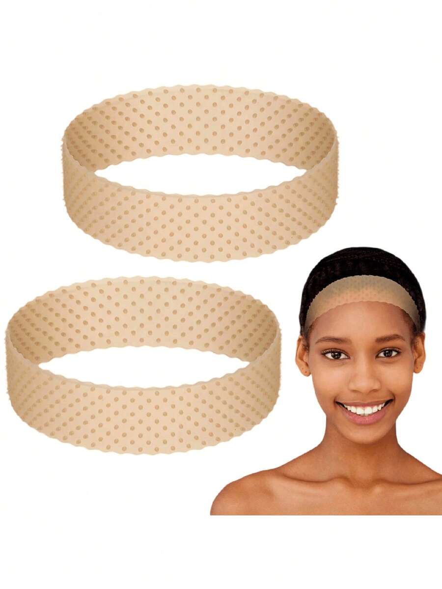 2 fasce regolabili in silicone per parrucche, antiscivolo, supporto forte per uomo e donna, adatto per sport e yoga