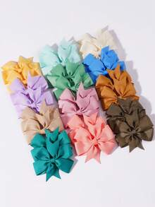 40个可爱女孩蝴蝶结发夹，简约旅行风发饰套装，粉彩色系，女孩礼物 - 彩色 - 查看 4