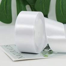 1 Roll 25 Yards White Christmas Satin Ribbon, Handmade Bow Craft, Wedding Christmas Decoration DIY, Card & Gift Wrapping