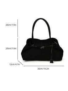 1 Stück Damen Shopper mit hoher Kapazität, Damen PU-Leder Schultertasche, Handtasche für Mädchen, klassisch, einfach, Designer, Business-Stil, Mode-Pendlertasche, schwarz, weiß, braun, silber