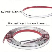 1 件电镀幻影色/银色汽车装饰条，保险杠防刮条，通用型号 - 銀色 - 查看 12