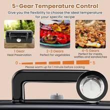 3 In 1 Waffle Iron Panini Press Grill And Sandwich Maker Set With Removable Non-Stick Plates & Portable Cool Touch Handle - US A Type Plug(110-127V) - View 8