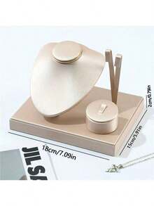 1pc PU Leather Jewelry Display Stand, Compartmentalized Storage For Necklaces, Earrings, Rings, Bracelets, Minimalist Jewelry Organizer Tray With Multiple Compartments And Ring & Earring Display Stations, Countertop Retail Showcase For Home, Boutique, Market Stalls, Professional Visual Merchandising, Travel-Friendly Portable Jewelry Case, Gift-Ready Presentation For Christmas, Cyber Monday, Holiday Parties, Wedding Favors, Anniversary, Everyday Dressing, Space-Saving Design, Room Decor - Brushed Jewelry Stand - View 14